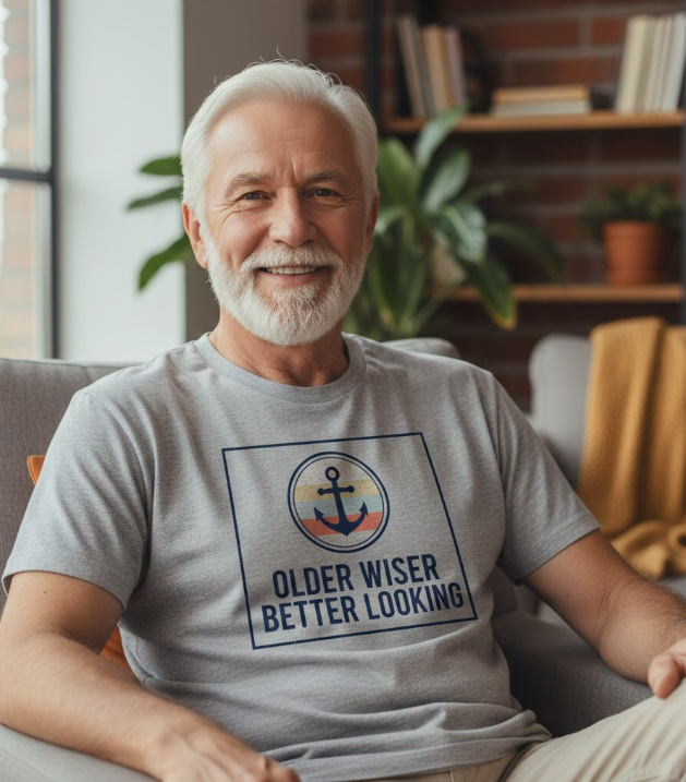 Gift idea for older men - Older Wiser Better Looking t shirt