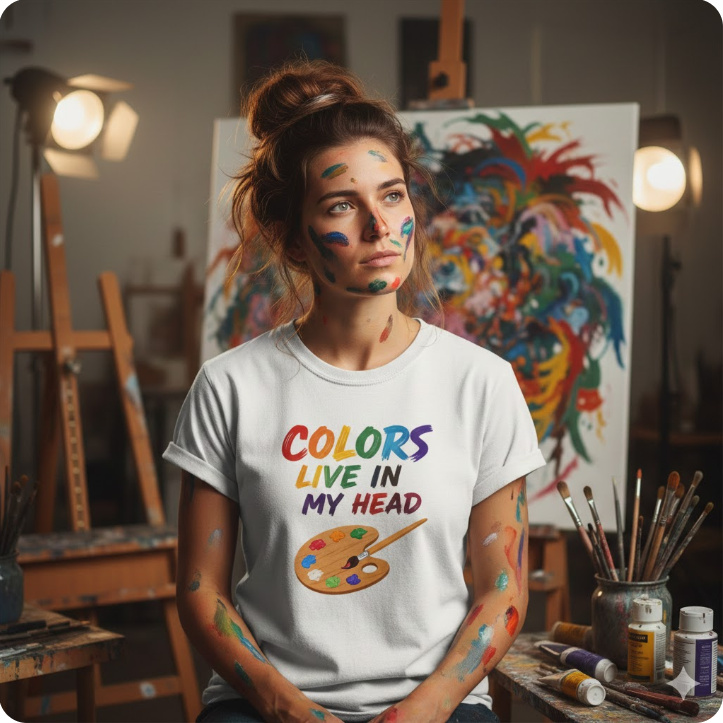 Gift idea for painting enthusiast - Colors Live In My Head t shirt