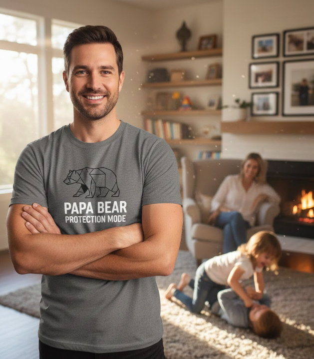 Gift idea for papa - Papa Bear Protection Mode t shirt
