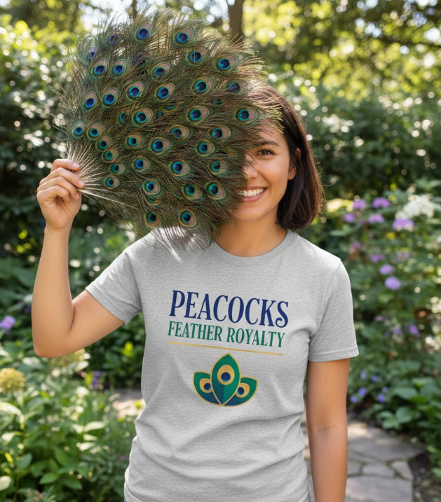 Gift idea for peacock lovers - Peacocks Feather Royalty t shirt