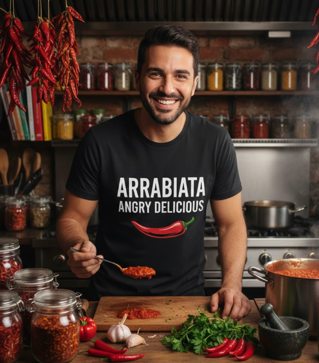 Gift idea for penne arrabiata lovers - Arrabiata Angry Delicious t shirt