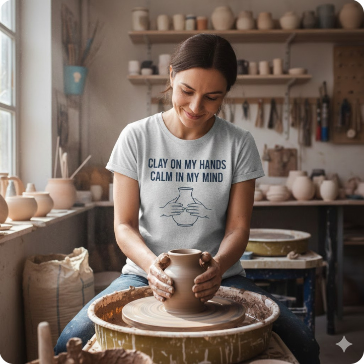 Gift idea for pottery lover - Clay On My Hands Calm In My Mind t shirt