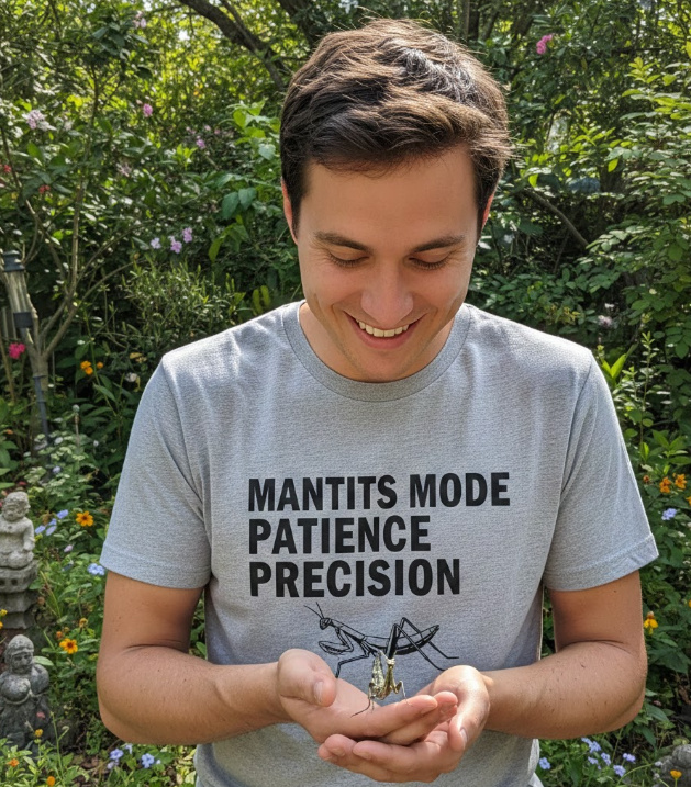 Gift idea for praying mantis fans - Mantis Mode Patience Precision t shirt