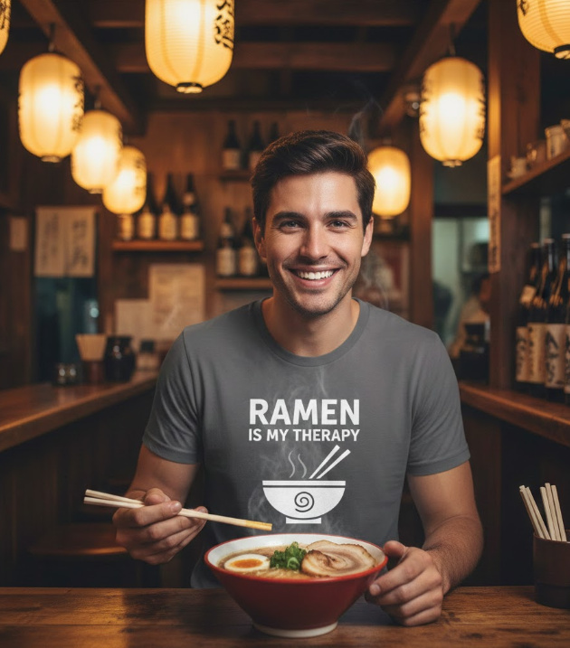 Gift idea for ramen enthusiasts - Ramen Is My Therapy t shirt
