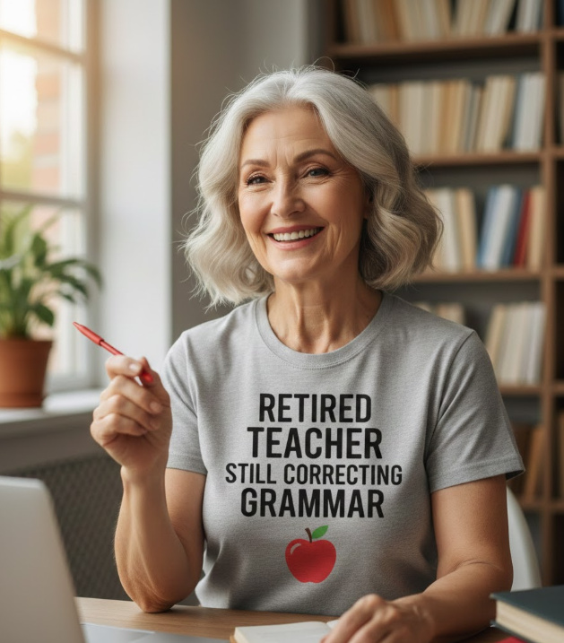 Gift idea for retired teacher - Retired Teacher Still Correcting Grammar t shirt