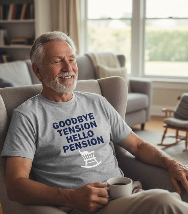 Gift idea for retirement - Goodbye Tension Hello Pension t shirt