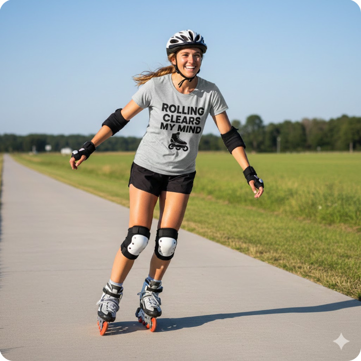 Gift idea for rollerblading lover - Rolling Clears My Mind t shirt
