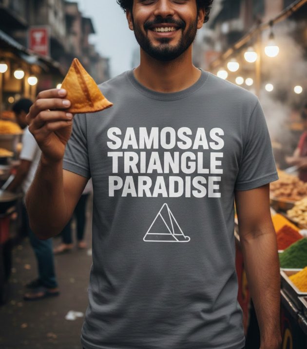 Gift idea for samosa lovers - Samosas Triangle Paradise t shirt