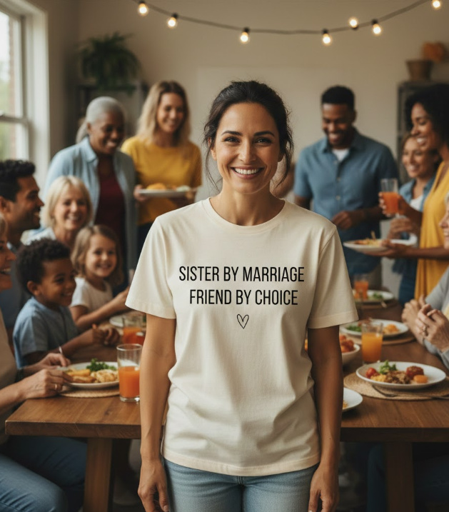 Gift idea for sister in law - Sister By Marriage Friend By Choice t shirt