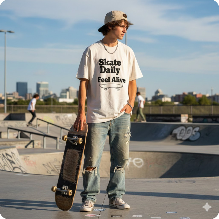 Gift idea for skateboarder - Skate Daily Feel Alive t shirt