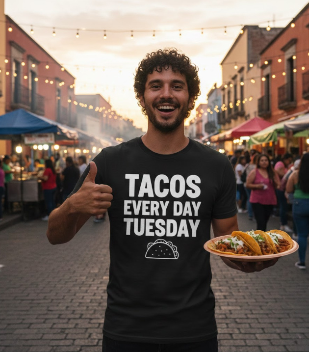 Gift idea for tacos lovers - Tacos Every Day Tuesday t shirt