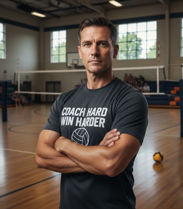 Gift idea for volleyball coach - Coach Hard Win Harder t shirt