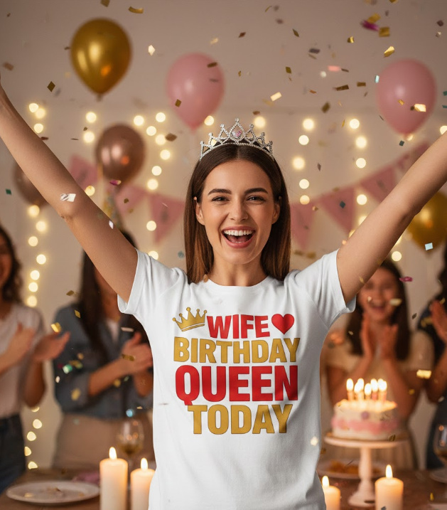 Gift idea for wife birthday - Wife Birthday Queen Today t shirt