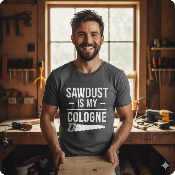 Gift idea for woodworker - Sawdust Is My Cologne t shirt