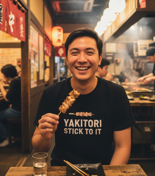 Gift idea for yakitori enthusiasts - Yakitori Stick To It t shirt