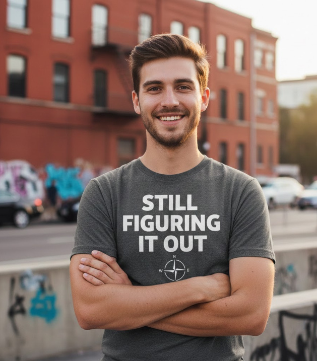 Gift idea for young men - Still Figuring It Out t shirt
