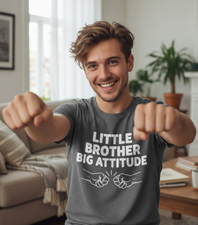 Gift idea for younger brother - Little Brother Big Attitude t shirt