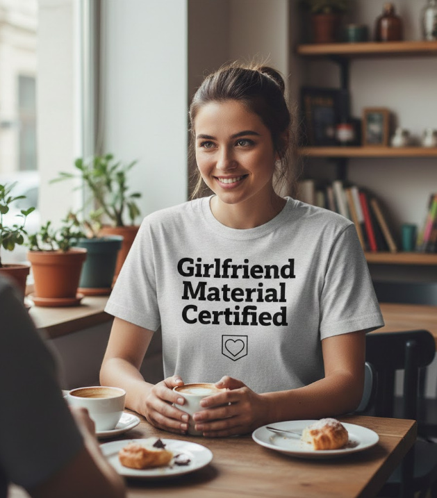 Gift idea for your girlfriend - Girlfriend Material Certified t shirt