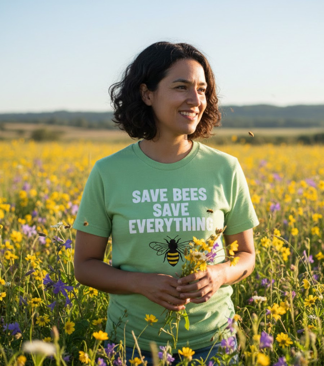Gift idea for bee conservation supporters - Save Bees Save Everything t shirt