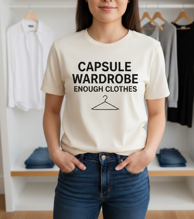 Gift idea for capsule wardrobe enthusiasts - Capsule Wardrobe Enough Clothes t shirt