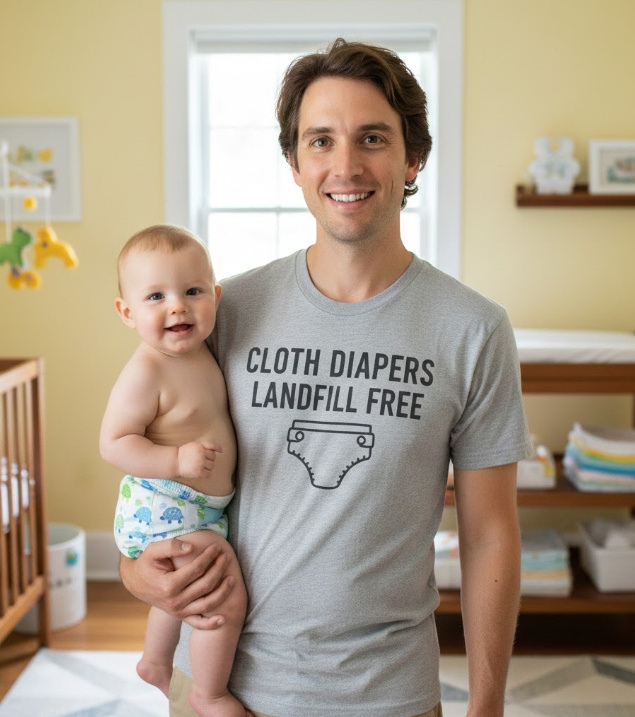 Gift idea for cloth diaper parents - Cloth Diapers Landfill Free t shirt