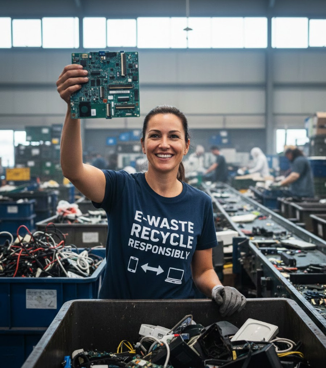 Gift idea for e-waste recycling advocates - E-Waste Recycle Responsibly t shirt