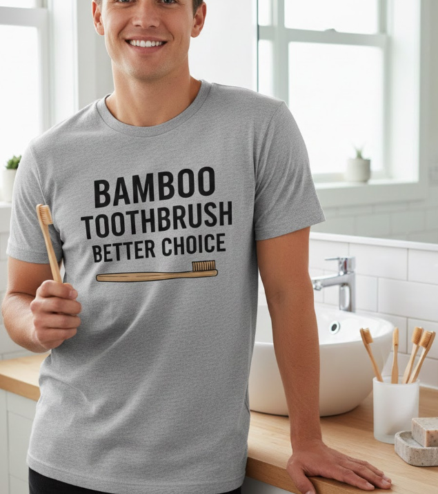 Gift idea for eco-friendly toothbrush users - Bamboo Toothbrush Better Choice t shirt