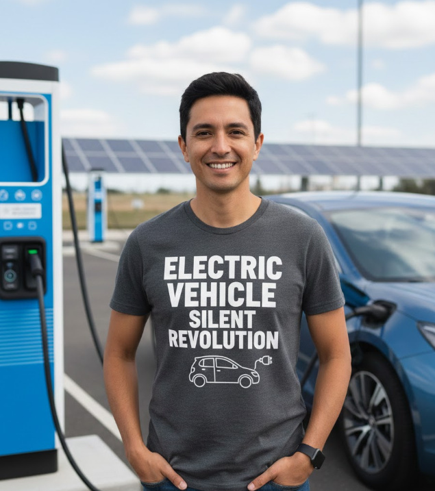 Gift idea for electric vehicle lovers - Electric Vehicle Silent Revolution t shirt