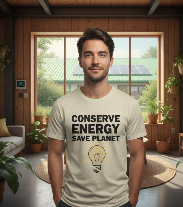 Gift idea for energy conservation fans - Conserve Energy Save Planet t shirt