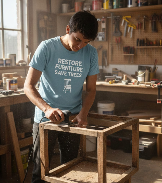 Gift idea for furniture restoration lovers - Restore Furniture Save Trees t shirt