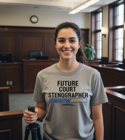 Gift idea for future court stenographer - Future Court Stenographer Loading t shirt