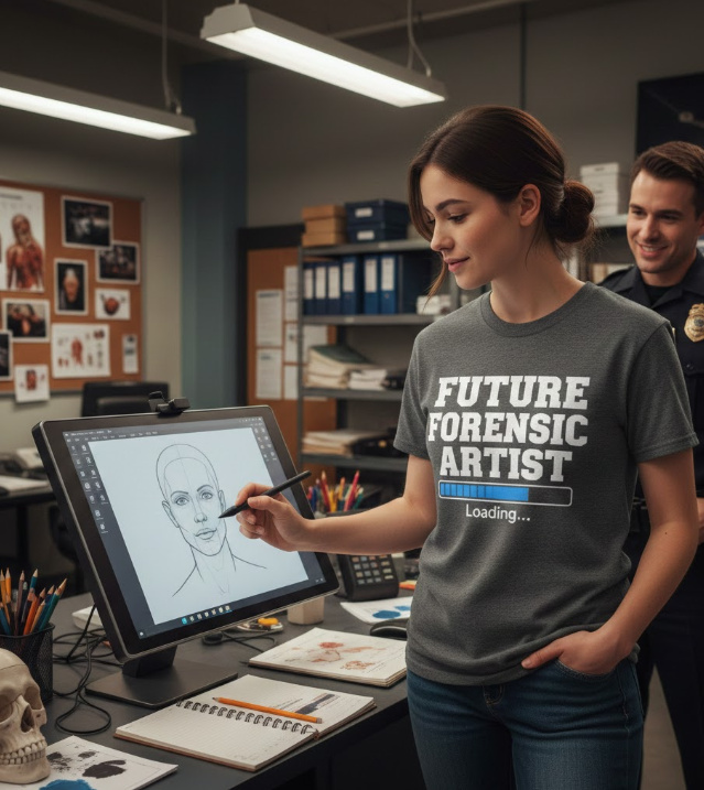 Gift idea for future forensic artist - Future Forensic Artist Loading t shirt