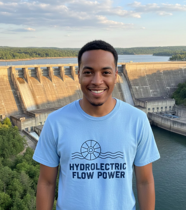 Gift idea for hydroelectric advocates - Hydroelectric Flow Power t shirt