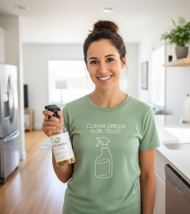 Gift idea for natural cleaning product fans - Clean Green Non Toxic t shirt