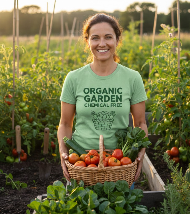 Gift idea for organic gardening fans - Organic Garden Chemical Free t shirt