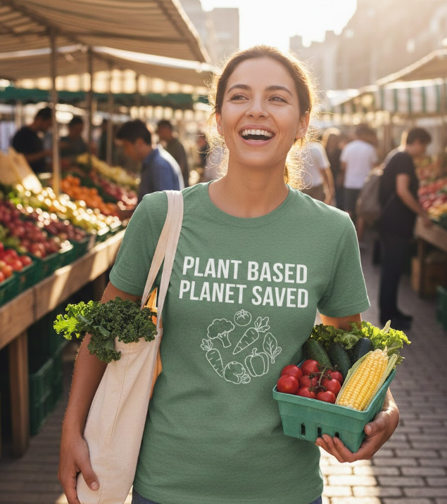 Gift idea for plant-based diet enthusiasts - Plant Based Planet Saved t shirt
