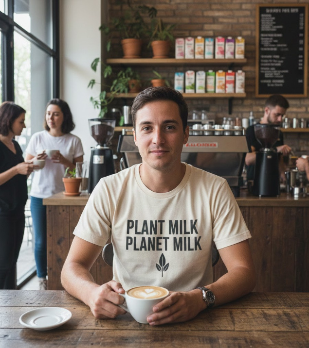 Gift idea for plant milk fans - Plant Milk Planet Milk t shirt