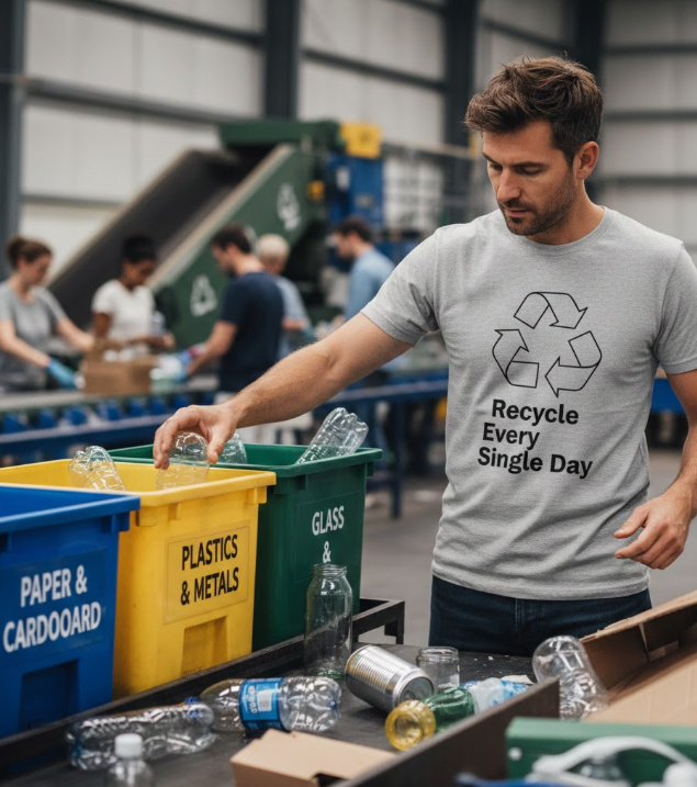Gift idea for recycling advocates - Recycle Every Single Day t shirt