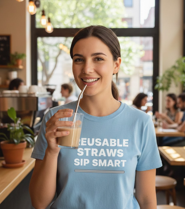 Gift idea for reusable straw fans - Reusable Straws Sip Smart t shirt