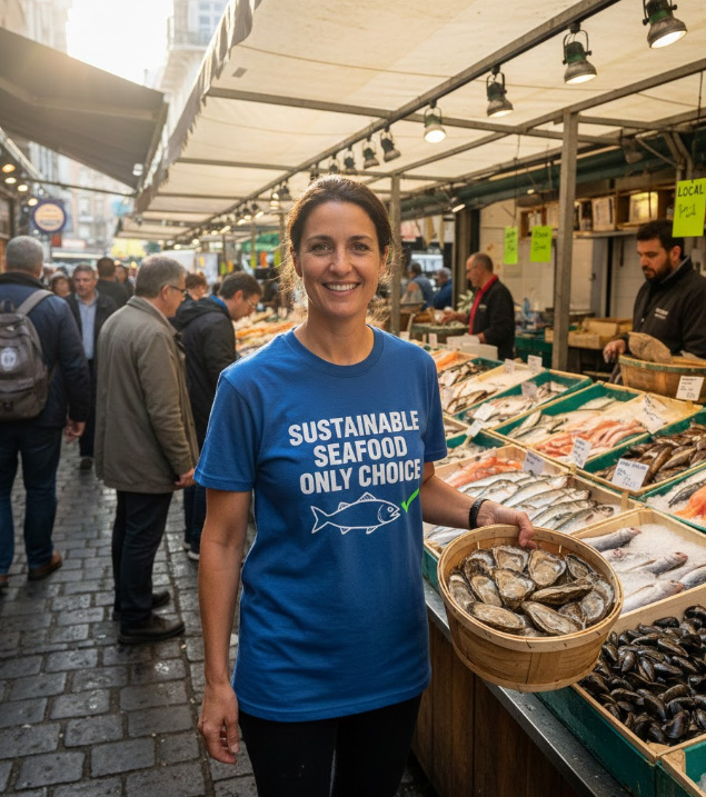 Gift idea for sustainable seafood advocates - Sustainable Seafood Only Choice t shirt