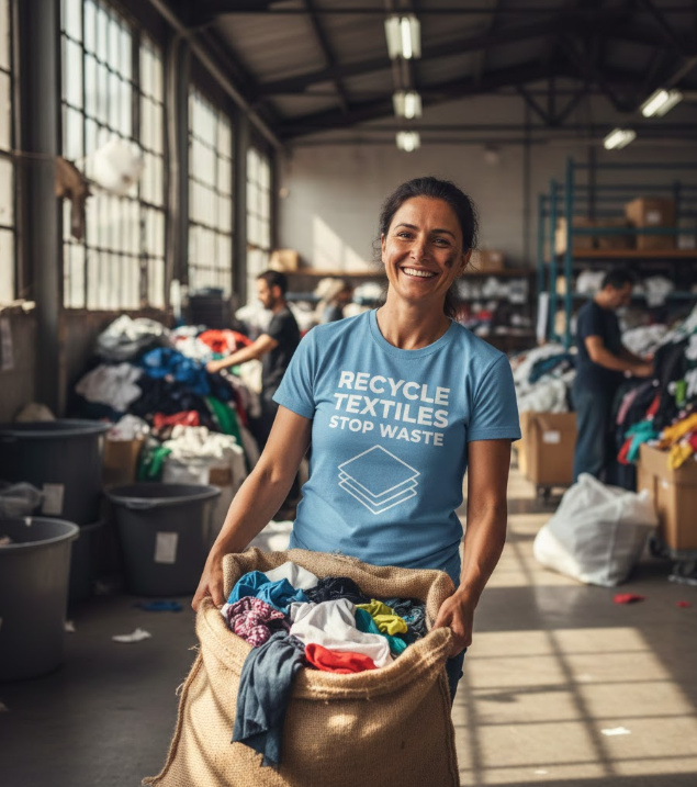 Gift idea for textile recycling fans - Recycle Textiles Stop Waste t shirt