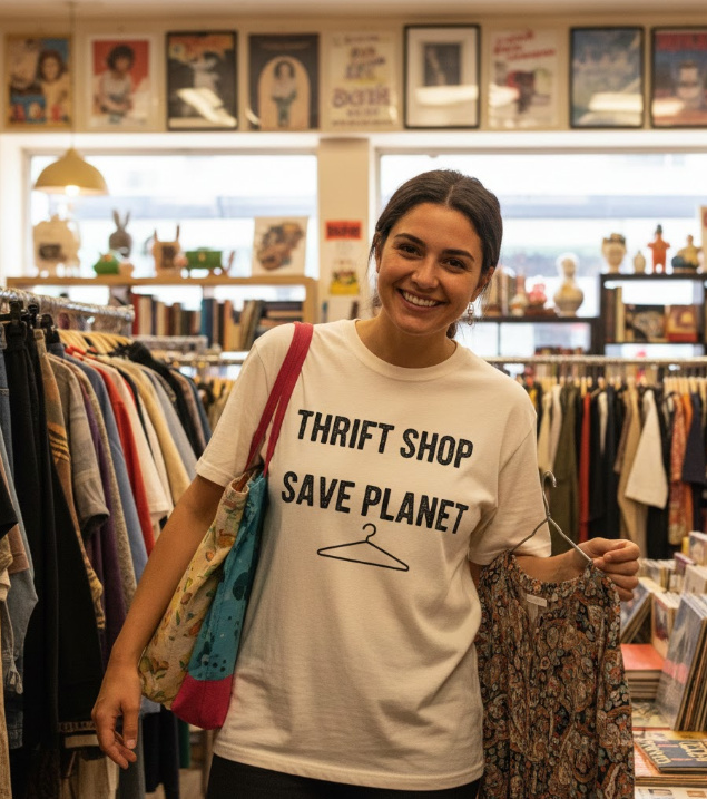 Gift idea for thrift shopping fans - Thrift Shop Save Planet t shirt