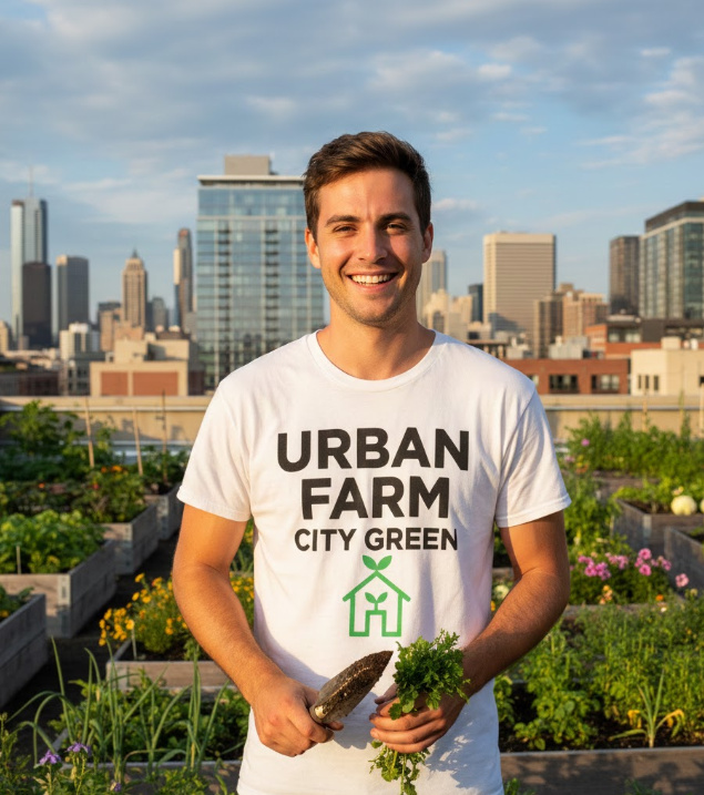 Gift idea for urban farming advocates - Urban Farm City Green t shirt