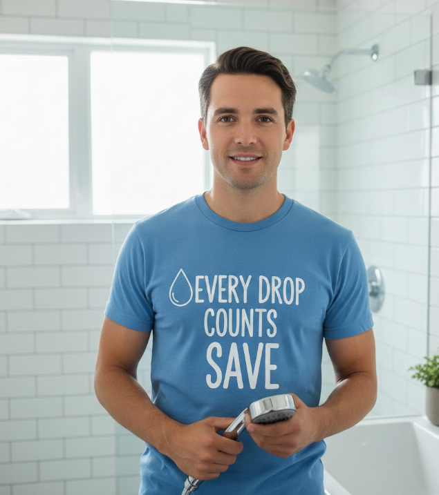 Gift idea for water conservation enthusiasts - Every Drop Counts Save t shirt