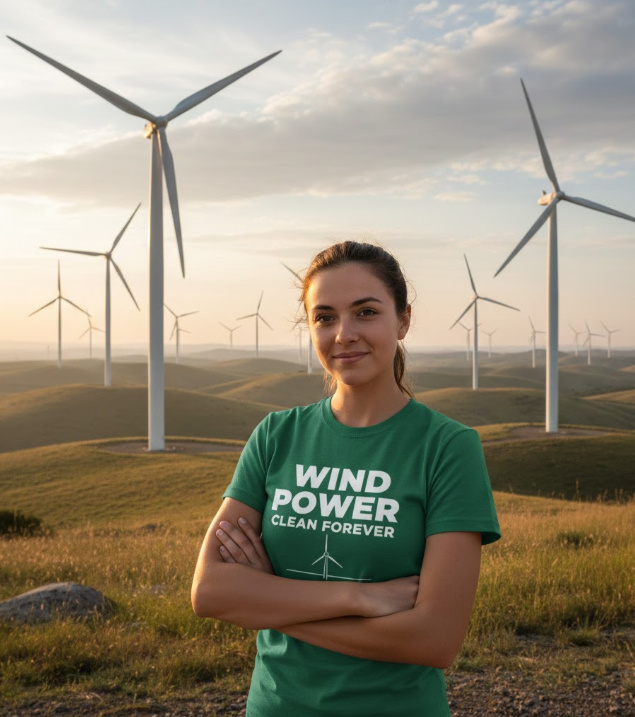 Gift idea for wind energy supporters - Wind Power Clean Forever t shirt